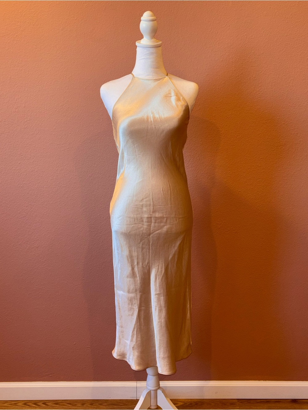 Babaton Halter High Neck Midi Dress 100% Acetate Size XS